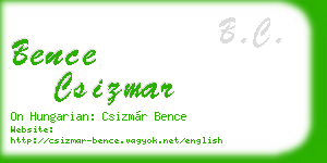 bence csizmar business card